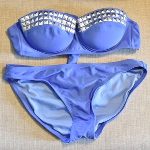 Swimsuit with studded top